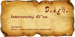 Dobrovszky Éva névjegykártya
