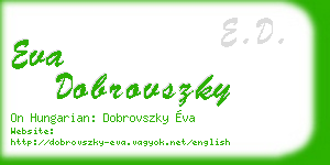 eva dobrovszky business card