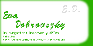 eva dobrovszky business card